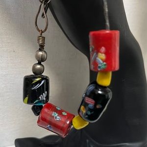 Vintage glass ethnic trade beads bracelet